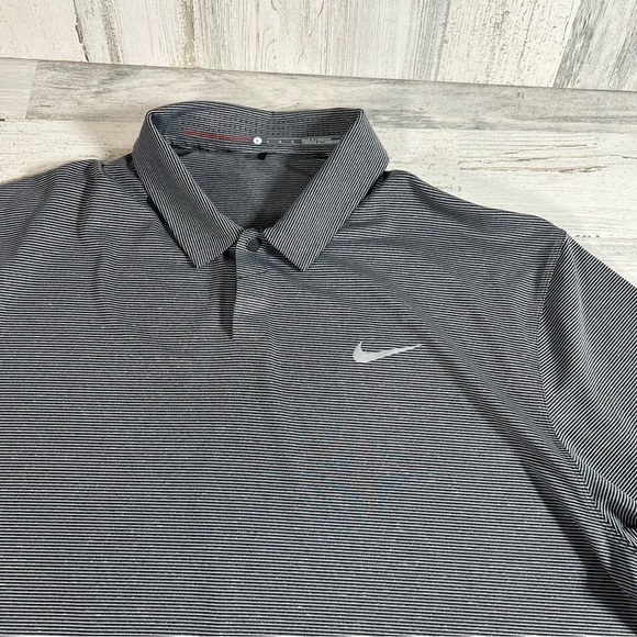 Nike Tiger Woods Collection TW Control Stripe Performance Golf Polo Shirt Size L - Picture 2 of 8